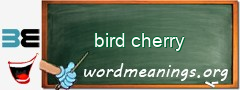 WordMeaning blackboard for bird cherry